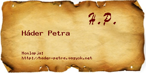 Háder Petra névjegykártya
